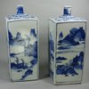 X702 Pair of Chinese blue and white square flasks, c. 1650