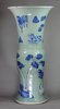 X706 Rare Chinese celadon ground underglaze blue and copper-red beaker