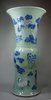 X706 Rare Chinese celadon ground underglaze blue and copper-red beaker