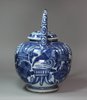 X719 Blue and white kraak moulded teapot, Wanli (1573-1619)