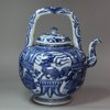 X719 Blue and white kraak moulded teapot, Wanli (1573-1619)