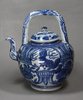 X719 Blue and white kraak moulded teapot, Wanli (1573-1619)