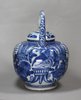 X719 Blue and white kraak moulded teapot, Wanli (1573-1619)