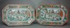 X737 Pair of famille verte piecrust platters, Kangxi (1662-1722)