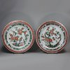 X739 Pair of famille verte dishes, Kangxi (1662-1722)