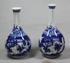 X741 Pair of Chinese blue and white vases, Kangxi (1662-1722)