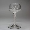 X747 An opaque-twist champagne glass, c.1760