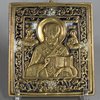 X779 Russian metal travelling icon of St Nicholas of Myra