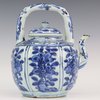 X800 Blue and white kraak wine pot and cover, Wanli (1573-1619)