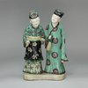 X807 Famille verte biscuit figure group, Kangxi (1662-1722)