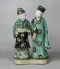 X807 Famille verte biscuit figure group, Kangxi (1662-1722)