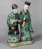 X807 Famille verte biscuit figure group, Kangxi (1662-1722)