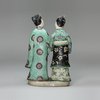 X807 Famille verte biscuit figure group, Kangxi (1662-1722)