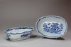 X811 Pair of Chinese blue and white oval bowls