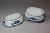 X811 Pair of Chinese blue and white oval bowls