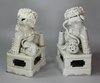 X834 Pair of Chinese blanc de chine Dogs of Fo, late Ming dynasty