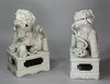 X834 Pair of Chinese blanc de chine Dogs of Fo, late Ming dynasty