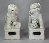 X834 Pair of Chinese blanc de chine Dogs of Fo, late Ming dynasty