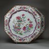 X850 Pair of Chinese octagonal famille rose dishes