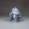 X860 Blue and white miniature teapot and cover