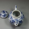 X860 Blue and white miniature teapot and cover