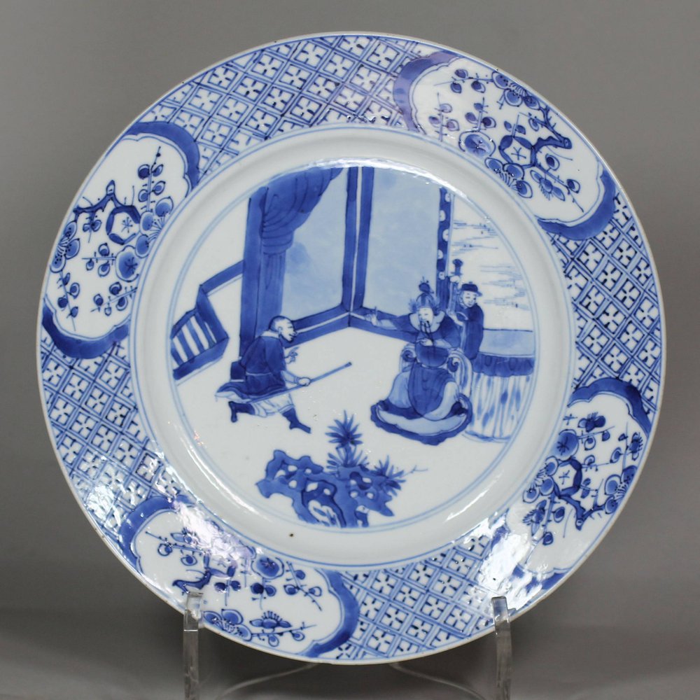 X867 Blue and white plate, Kangxi (1662-1722)