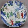 X884 Polychrome 'Immortal' dish, Shunzhi (1644-1661)