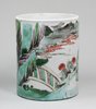 X888 Fine famille verte brush pot, Kangxi (1662-1722)