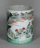 X888 Fine famille verte brush pot, Kangxi (1662-1722)