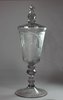 X918 German glass goblet and cover, circa 1720-40