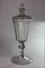 X918 German glass goblet and cover, circa 1720-40