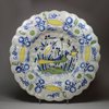 X950 Dutch Delft polychrome lobed dish, circa 1700