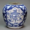 X95 Blue and white ginger jar, c. 1700, Kangxi (1662-1722)