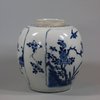 X970 Blue and white ginger jar with pierced wooden cover