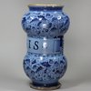 X971 Venetian blue maiolica albarello / drug jar, 17th century