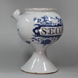 X972 English delft wet drug jar, circa 1720