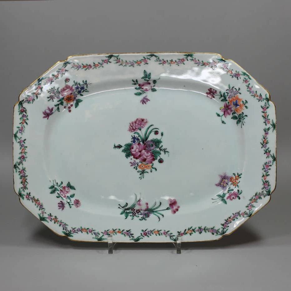 L254 Famille rose oblong dish, Qianlong (1736-95)