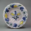 Y134 Dutch delft polychrome lobed dish, c. 1700