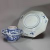 Y168 Japanese Arita blue and white octagonal covered bowl and under