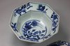 Y168 Japanese Arita blue and white octagonal covered bowl and under