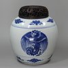 Y184 Blue and white ribbed ginger jar, Kangxi (1662-1722)