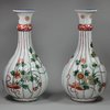 Y216 Pair of famille-verte lobed vases, Kangxi (1662-1722)