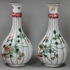 Y216 Pair of famille-verte lobed vases, Kangxi (1662-1722)