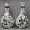 Y216 Pair of famille-verte lobed vases, Kangxi (1662-1722)