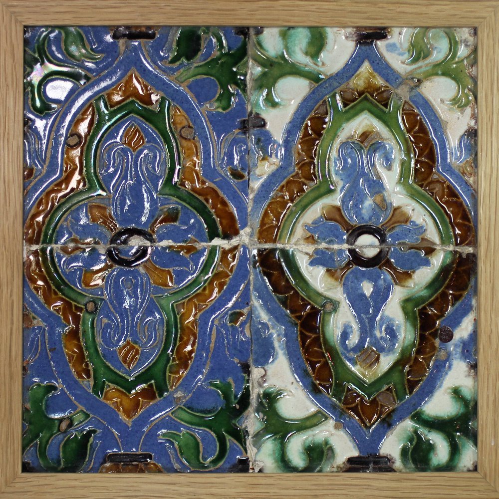 Y245 Four Spanish tiles, 17th century