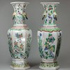 Y246 Two hexagonal famille verte vases, Kangxi (1662-1722)