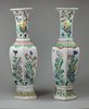 Y246 Two hexagonal famille verte vases, Kangxi (1662-1722)