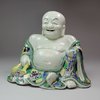 Y258 Famille verte biscuit figure of the laughing Budai/Hotei