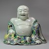 Y258 Famille verte biscuit figure of the laughing Budai/Hotei