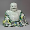 Y258 Famille verte biscuit figure of the laughing Budai/Hotei